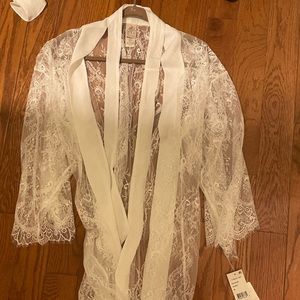 Lace bridal robe